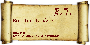 Reszler Teréz névjegykártya